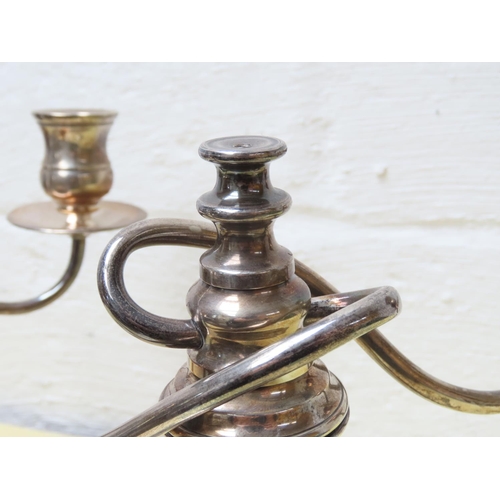 110 - Pair of Twin Sconce Candelabra Silver Plated Each Approximately Ten Inches High