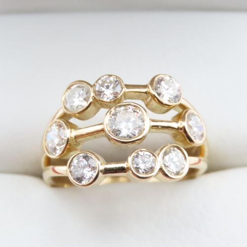 1101 - 18 Carat Yellow Gold Diamond Set Boodles Design Ring Size O and a Half Clarity VS Total Diamond Weig... 