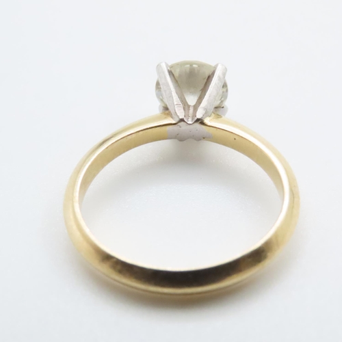 1105 - Diamond Millenium Cut Solitaire 1.02ct Set on 18 Carat Yellow Gold Band Ring Size L