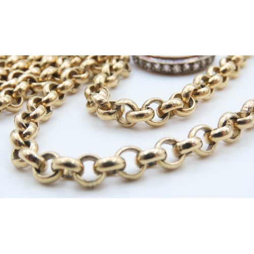 1112 - Rolled Gold Necklace with Silver Gilt Ring Size N