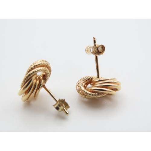 1125 - Pair of 9 Carat Yellow Gold Knot Motif Earrings