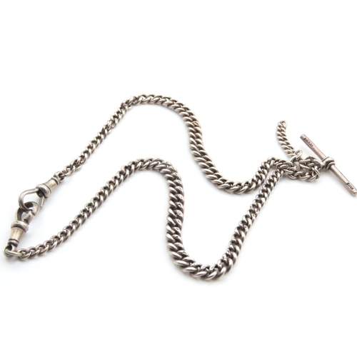 Silver T-Bar Pocket Watch Chain or Necklace 42cm Long