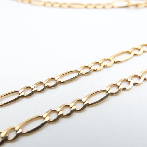 1138 - 9 Carat Yellow Gold Figaro Link Necklace 44cm Long