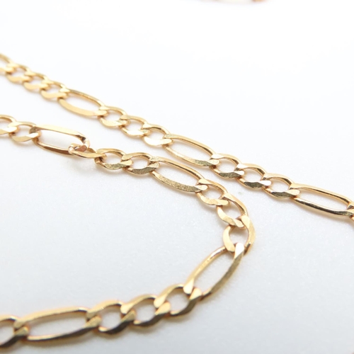 1138 - 9 Carat Yellow Gold Figaro Link Necklace 44cm Long