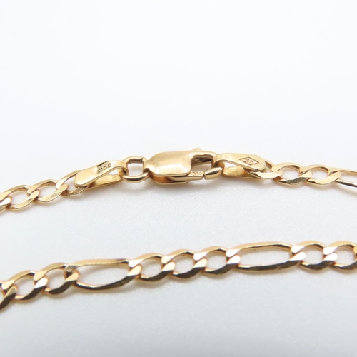 1138 - 9 Carat Yellow Gold Figaro Link Necklace 44cm Long