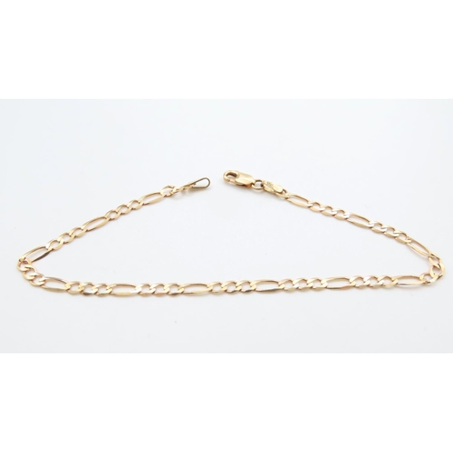 1139 - 9 Carat Yellow Gold Figaro Link Bracelet 18cm Long