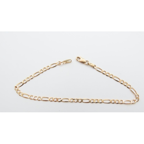 1139 - 9 Carat Yellow Gold Figaro Link Bracelet 18cm Long