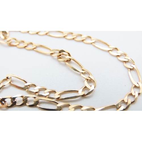 1139 - 9 Carat Yellow Gold Figaro Link Bracelet 18cm Long