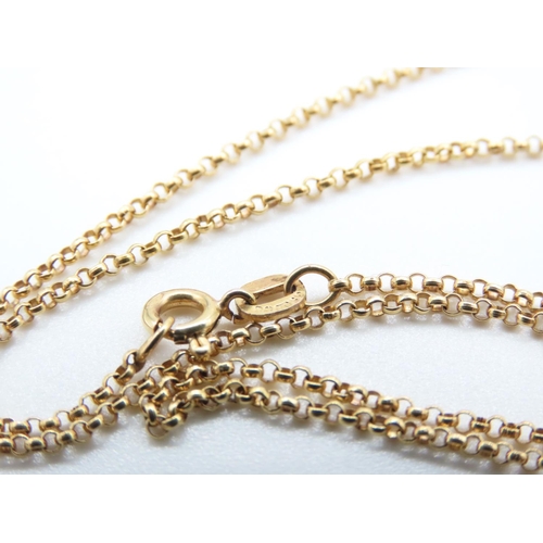 1141 - 9 Carat Yellow Gold Cable Link Necklace 54cm Long