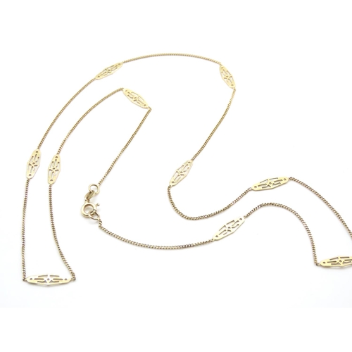 1142 - 9 Carat Yellow Gold Fancy Link Ladies Necklace 68cm Long