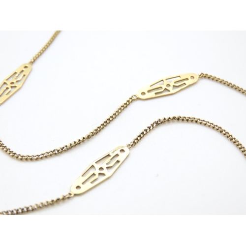 1142 - 9 Carat Yellow Gold Fancy Link Ladies Necklace 68cm Long