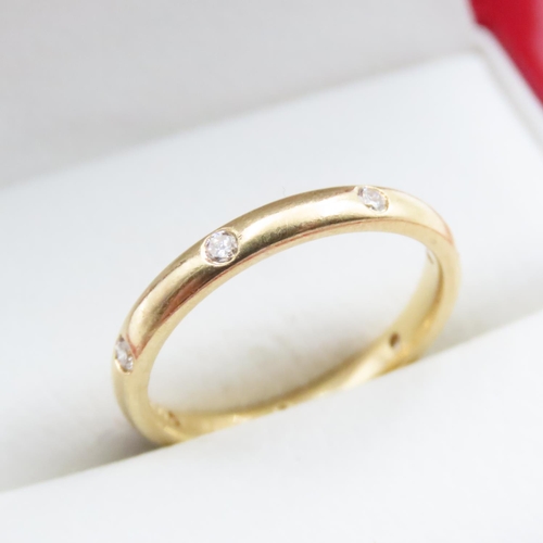 1160 - 18 Carat Yellow Gold Inset Diamond Eternity Ring Size P