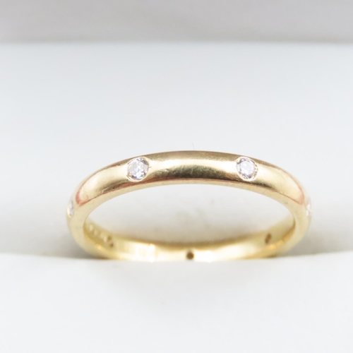 1160 - 18 Carat Yellow Gold Inset Diamond Eternity Ring Size P