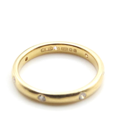 1160 - 18 Carat Yellow Gold Inset Diamond Eternity Ring Size P