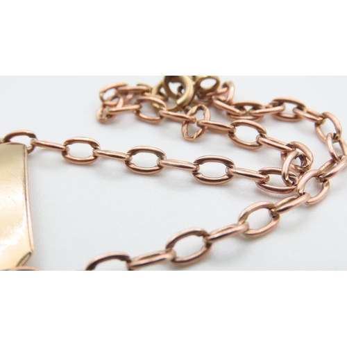 1167 - 9 Carat Rose Gold Panel Motif Bracelet 20cm Long