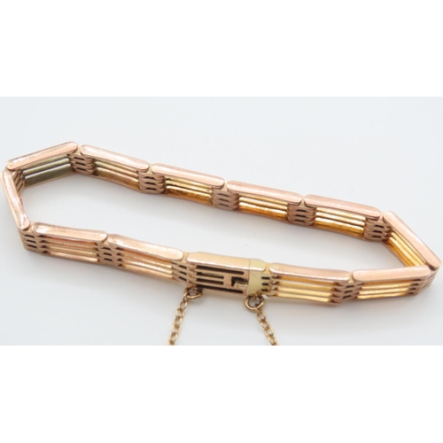 1169 - 9 Carat Rose Gold Gate Link Bracelet 17cm Long