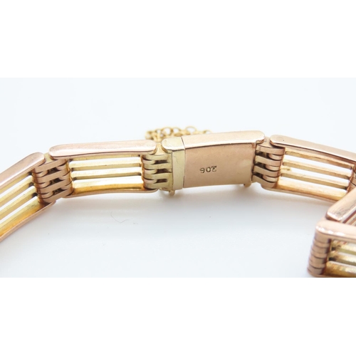 1169 - 9 Carat Rose Gold Gate Link Bracelet 17cm Long