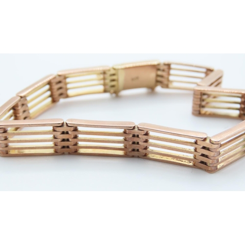 1169 - 9 Carat Rose Gold Gate Link Bracelet 17cm Long