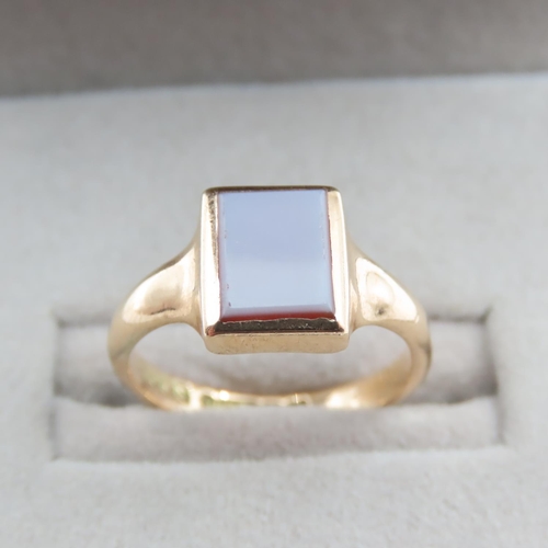 1179 - 9 Carat Rose Gold Sardonyx Panel Signet Ring Size K