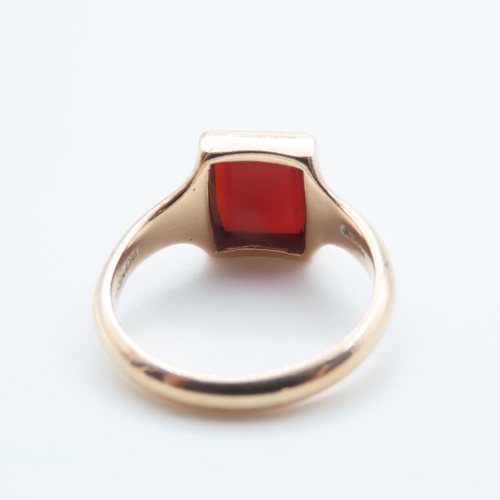 1179 - 9 Carat Rose Gold Sardonyx Panel Signet Ring Size K