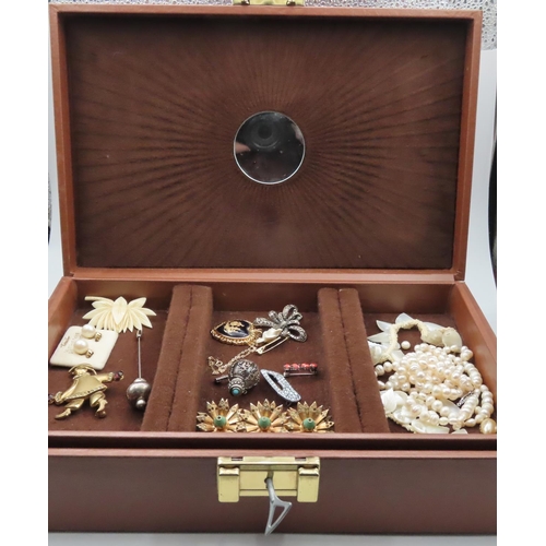 1185 - Collection of Vintage and Other Costume Jewellery with Jewellery Box Key Present