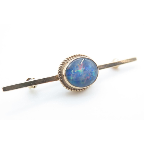 1194 - Opal Set 9 Carat Yellow Gold Brooch 4cm Wide