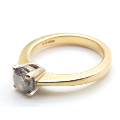 1204 - 1 Carat Diamond Solitaire Four Claw Set  Mounted on 18 Carat Yellow Gold Ring Size N Diamond Weight