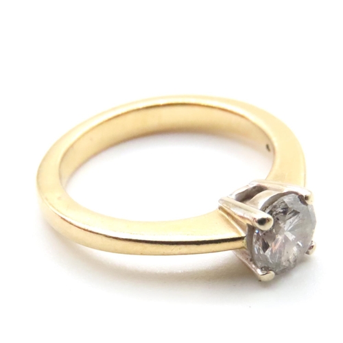 1204 - 1 Carat Diamond Solitaire Four Claw Set  Mounted on 18 Carat Yellow Gold Ring Size N Diamond Weight