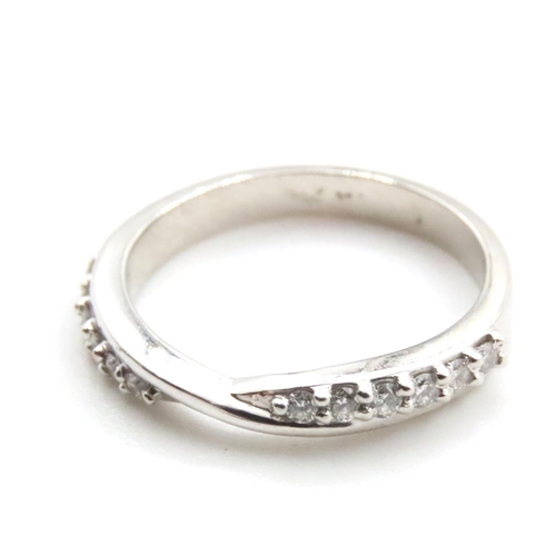 1207 - Diamond Set Twist Form Platinum Ring Size K and a Half