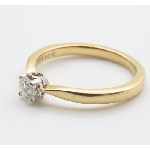 1208 - Diamond Solitaire Set in 18 Carat Yellow Gold Ring Size P