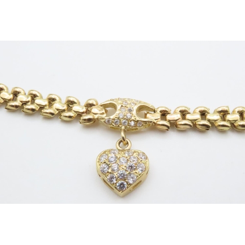 1210 - 18 Carat Yellow Gold Diamond Set Ladies Necklaces Interlinking Form Heart Motif Pendant Lobster Clas... 