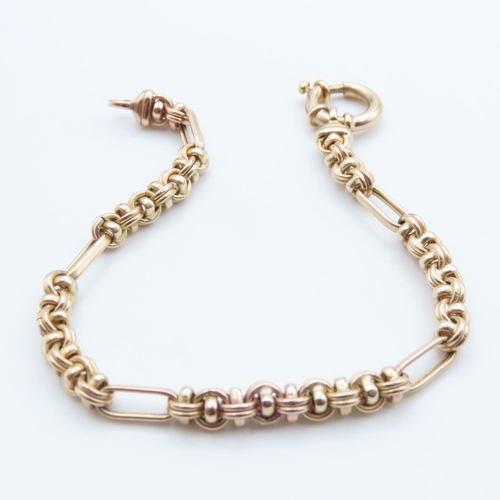 1216 - 9 Carat Yellow Gold Fancy Link Bracelet 19cm Long