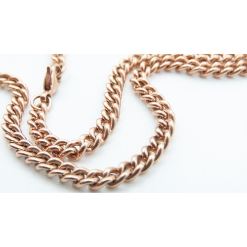 1222 - 9 Carat Rose Gold T-Bar Pocket Watch Chain or Necklace 44cm Long