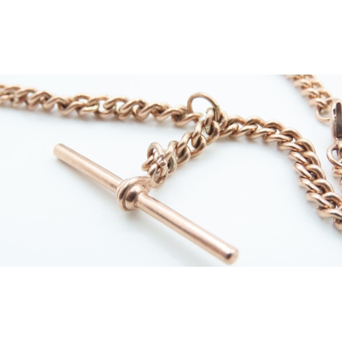 1222 - 9 Carat Rose Gold T-Bar Pocket Watch Chain or Necklace 44cm Long