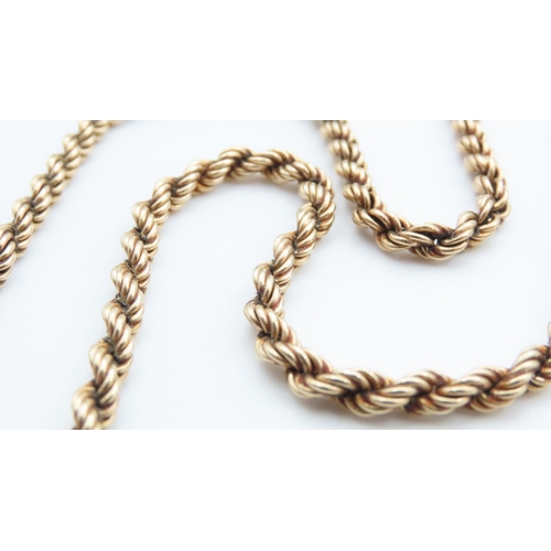 1223 - 9 Carat Yellow Gold Rope Chain Necklace 40cm Long