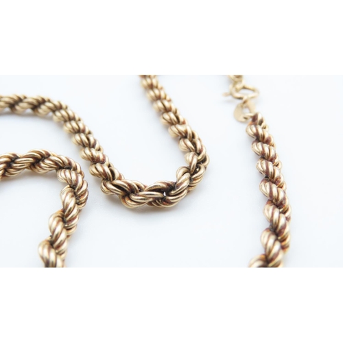 1223 - 9 Carat Yellow Gold Rope Chain Necklace 40cm Long