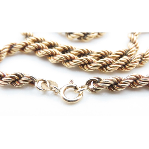 1223 - 9 Carat Yellow Gold Rope Chain Necklace 40cm Long