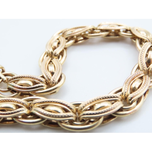 1227 - 9 Carat Yellow Gold Fancy Link Bracelet 19cm Long