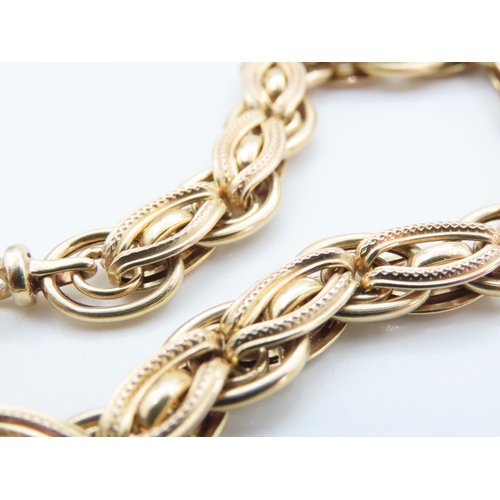 1227 - 9 Carat Yellow Gold Fancy Link Bracelet 19cm Long