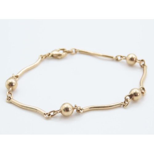 1232 - 9 Carat Yellow Gold Ladies Fancy Link Bracelet 18cm Long