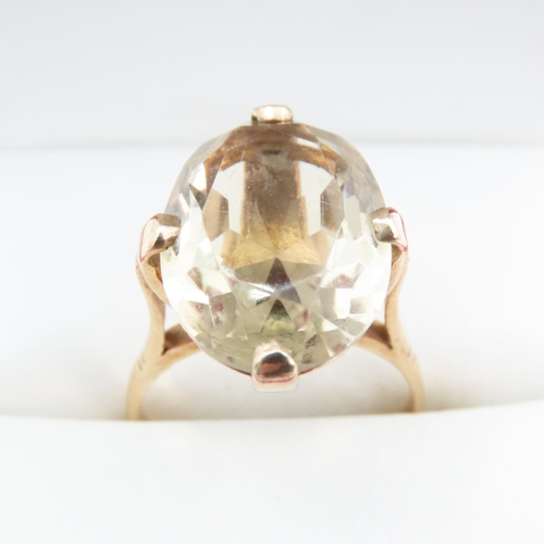 1239 - 9 Carat Yellow Gold Smoky Quartz Set Ring Size L