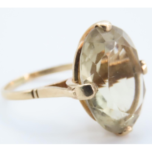 1239 - 9 Carat Yellow Gold Smoky Quartz Set Ring Size L