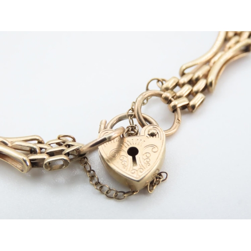 1249 - 9 Carat Yellow Gold Gate Link Bracelet 18cm Long