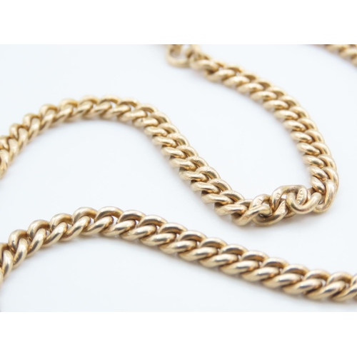 1251 - 9 Carat Yellow Gold T-Bar Pocket Watch Chain or Necklace 34cm Long