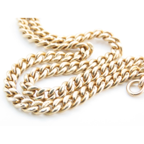 1251 - 9 Carat Yellow Gold T-Bar Pocket Watch Chain or Necklace 34cm Long