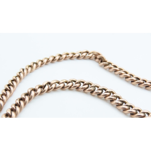 1255 - 9 Carat Rose Gold T-Bar Pocket Watch Chain or Necklace 38cm Long