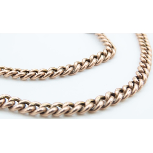 1255 - 9 Carat Rose Gold T-Bar Pocket Watch Chain or Necklace 38cm Long