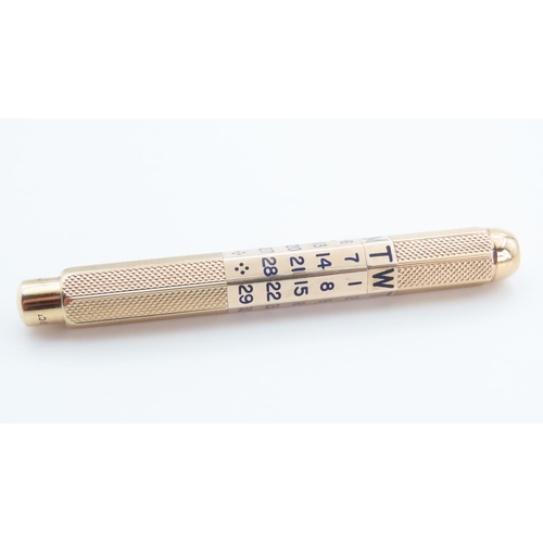 Samson Mordan Gravity Pencil with Inbuilt Calendar 9 Carat Yellow