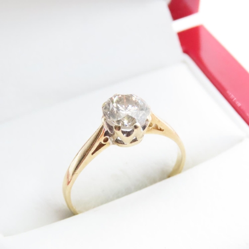 1 Carat Diamond Solitaire Ring Mounted in 18 Carat Yellow Gold Ring Size N and a Half