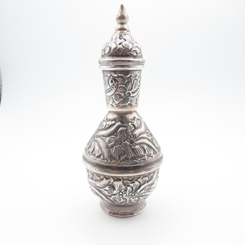 1335 - Silver Temple Jar with Cover Possibly Persian 15cm High